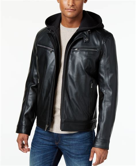 michael kors leather bomber jacket mens